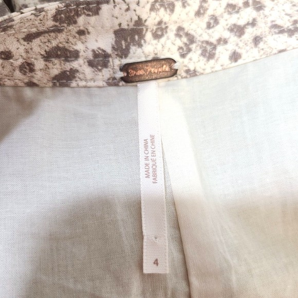 Free People Skirt Womens Size 4 Animal Print Vegan Leather Light Combo Faux Wrap - Picture 9 of 14